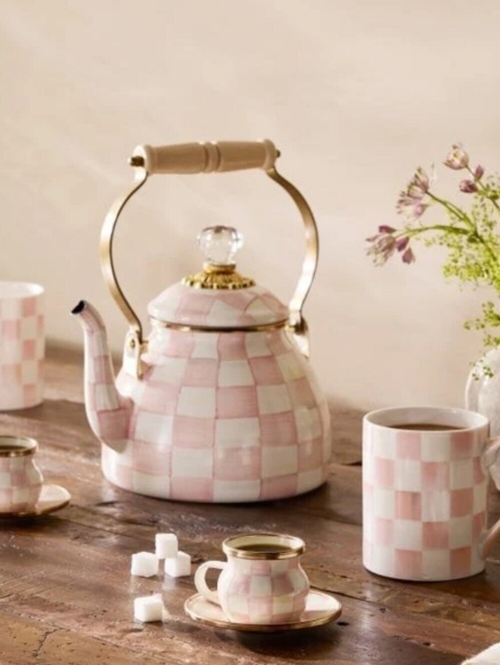 Mackenzie Childs Pink Rosie Check